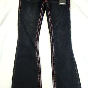 True Religion Dark Blue Jeans with Pink Accents